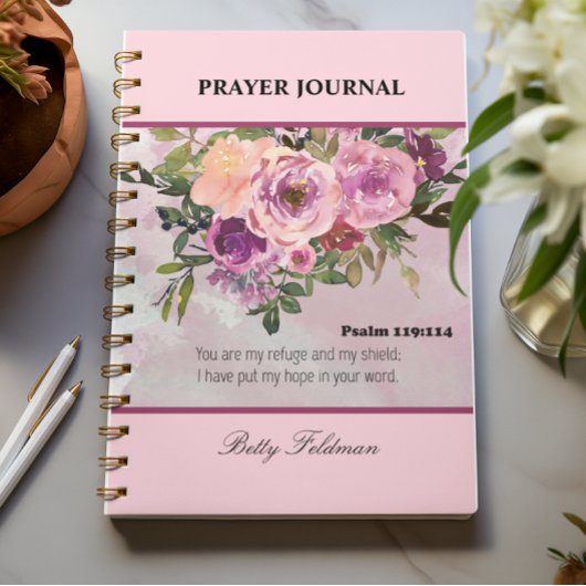Gebetsjournal mit floralem Bibelvers Notizblock