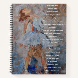 Gebetsjournal mit Poesie und Ballerina-Malerei Notizblock