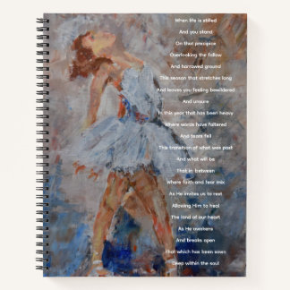 Gebetsjournal mit Poesie und Ballerina-Malerei Notizblock