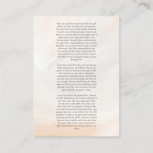 Gebetskarte am Tag der Älteren Sophrony (Rückseite)