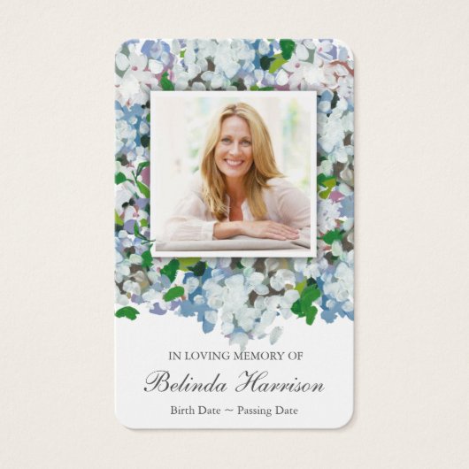 Gebetskarte | Blue Hydrangea (Vorderseite)