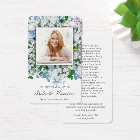 Gebetskarte | Blue Hydrangea (Schreibtisch)