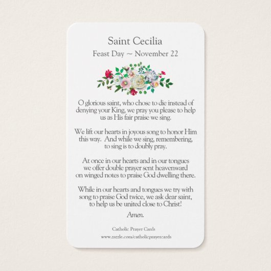 Gebetskarte | Cecilia 1 (Rückseite)