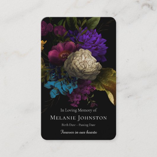 Gebetskarte | Cherished Florals Deluxe Visitenkarte (Vorderseite)