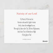 Gebetskarte Christi Postkarte (Rückseite)