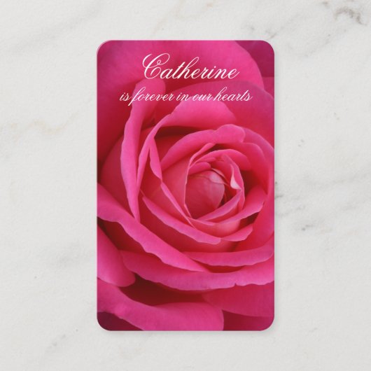 Gebetskarte | Deep Pink Rose Visitenkarte (Vorderseite)