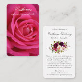 Gebetskarte | Deep Pink Rose Visitenkarte (Vorne/Hinten)