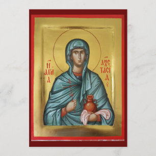Gebetskarte der hl. Anastasia - 2 Feiertagskarte
