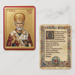 Gebetskarte des Heiligen Nikolaus Visitenkarte