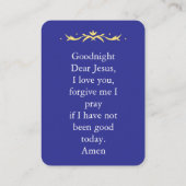 Gebetskarte des personalisierten Kindes Platzkarte (Rückseite)