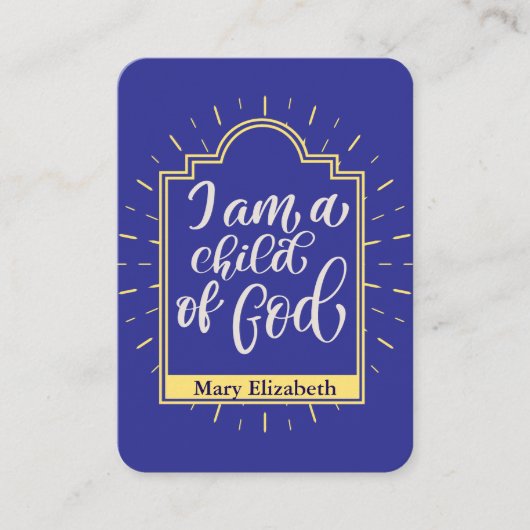 Gebetskarte des personalisierten Kindes Platzkarte (Vorderseite)