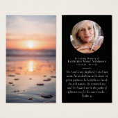 Gebetskarte des Sunset Ocean Memorial (Vorne & Hinten)
