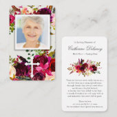 Gebetskarte | Floral Bordo & Cross Visitenkarte (Vorne/Hinten)