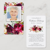 Gebetskarte| Floral Bordo Deluxe Visitenkarte (Vorne/Hinten)