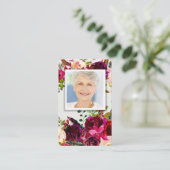 Gebetskarte| Floral Bordo Deluxe Visitenkarte (Stehend Vorderseite)
