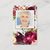Gebetskarte | Floral Bordo Foto - Deluxe Visitenkarte (Vorderseite)
