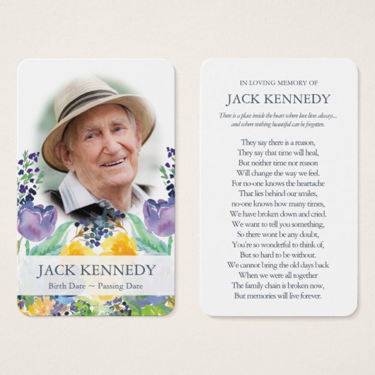 Gebetskarte | Florblau (Vorne & Hinten)