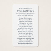 Gebetskarte | Florblau (Rückseite)