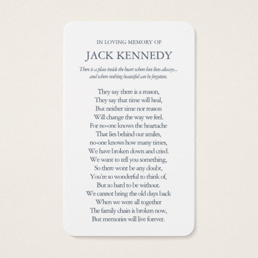 Gebetskarte | Florblau (Rückseite)