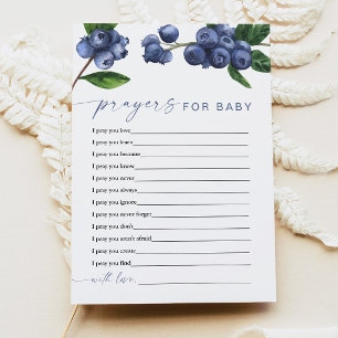 Gebetskarte für Baby-Game Card für Blaubeer-Baby-P Einladung