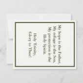 Gebetskarte für das Heilige Trinity-Symbol Einladung (Rückseite)