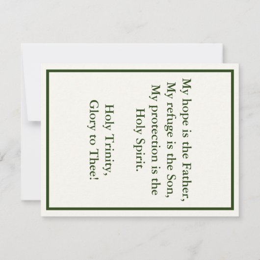 Gebetskarte für das Heilige Trinity-Symbol Einladung (Rückseite)