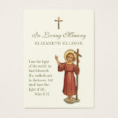 Gebetskarte für das Kind Jesus-Schrift (Vorderseite)