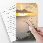 Gebetskarte für die Beerdigung Pazifischer Sonnena Visitenkarte