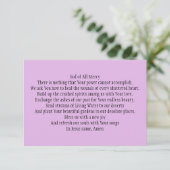 Gebetskarte für die Heilung von gebeutelten Herzen Dankeskarte (Stehend Vorderseite)