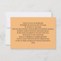 Gebetskarte für Heilung und Gesundheit