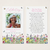 Gebetskarte für helle florale Gedenkfeier (Vorne & Hinten)