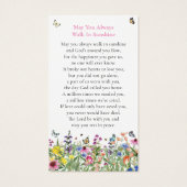 Gebetskarte für helle florale Gedenkfeier (Rückseite)