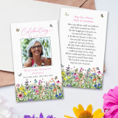 Gebetskarte für helle florale Gedenkfeier