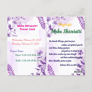 Gebetskarte für Maha Shivaratri 2025 Postkarte