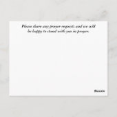 Gebetskarte für Sonnenblumen Postkarte (Rückseite)