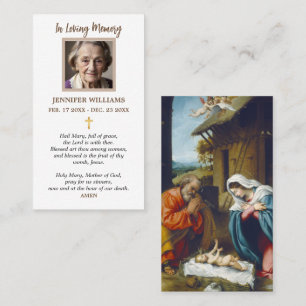 Gebetskarte für Weihnachten Jesus in der Krippe Visitenkarte