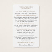 Gebetskarte | Göttliche Barmherzigkeit (Rückseite)