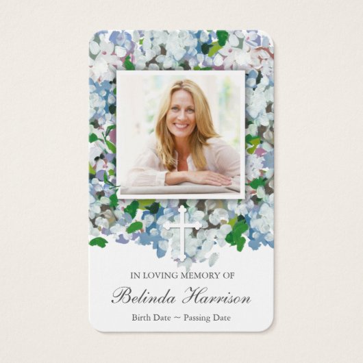 Gebetskarte | Hydrangea & Cross (Vorderseite)