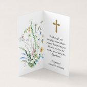 Gebetskarte im Foto der Liebe eingeklappt Visitenkarten (Innenseite)