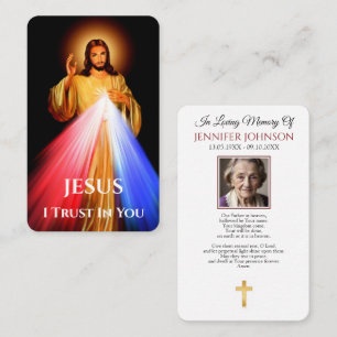 Gebetskarte Jesus Göttliche Barmherzigkeit Ich ver Visitenkarte