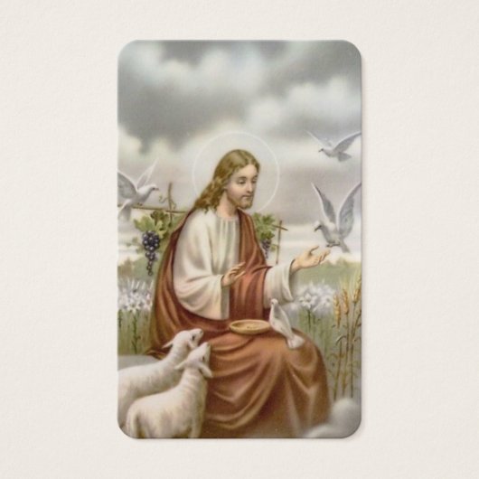 Gebetskarte | Jesus mit Tauben (Vorderseite)