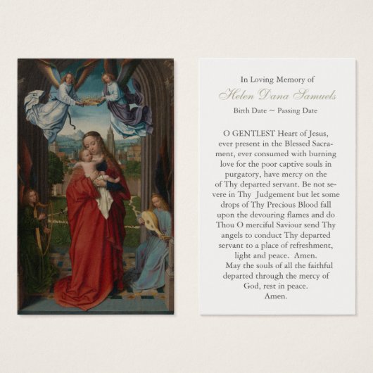 Gebetskarte | Jungfrau und Kind (Vorne & Hinten)