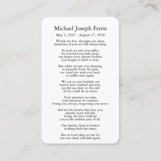 Gebetskarte | Kreuzungen - Deluxe Visitenkarte (Rückseite)