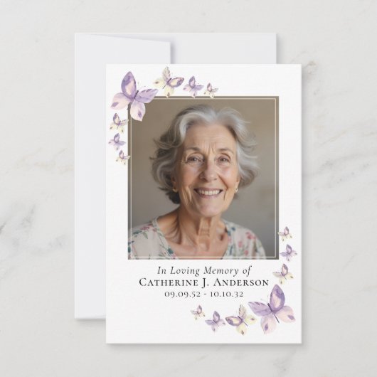 Gebetskarte | Lilac Butterflies Foto Mitteilungskarte (Vorderseite)