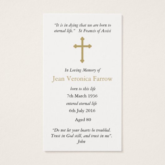 Gebetskarte | Madonnina (Rückseite)