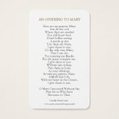 Gebetskarte | Mary & Baby Jesus (Rückseite)