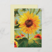 Gebetskarte mit gelbem Sonnenblumendesign (Vorne/Hinten)