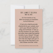 Gebetskarte Name 20. Ordination Jubiläum Host Dankeskarte (Rückseite)