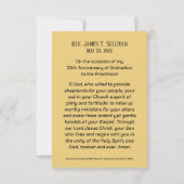 Gebetskarte Name 25. Ordination Jubiläumslilie Dankeskarte (Rückseite)