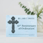 Gebetskarte Name 30. Ordination Jubiläumskreuz Dankeskarte (Stehend Vorderseite)